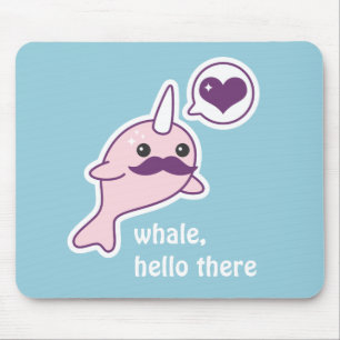 Kawaii Narwhal med mustasch Musmatta