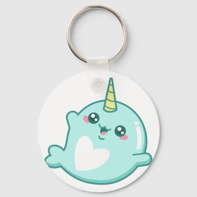 Kawaii Narwhal Nyckelring (Framsida)