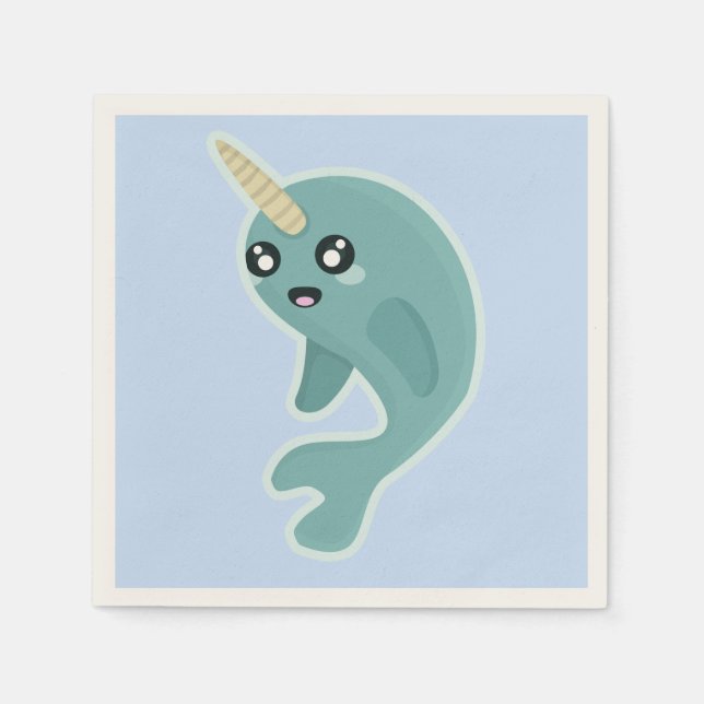 Kawaii Narwhal Pappersservett (Framsidan)