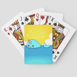 Kawaii Narwhal som leker kort Casinokort