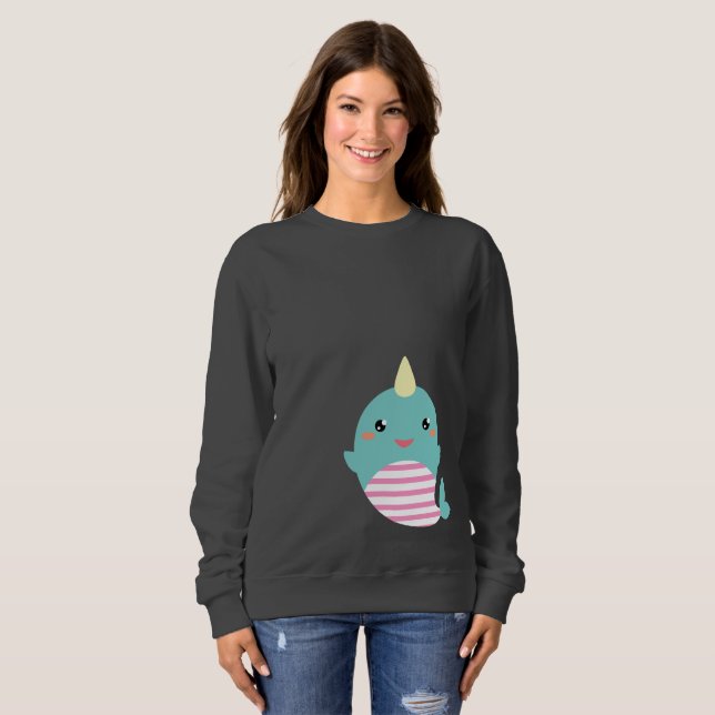 Kawaii Narwhal Tee Shirt (Hel framsida)