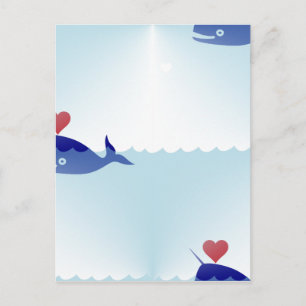 kawaii narwhal vykort