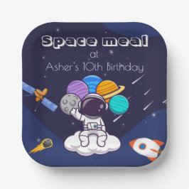 Kawaii Navy Blue Astronaut Space Theme Square