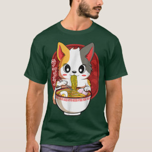 Kawaii Neko Cats Japanska Ramen Noodles Gift T Shirt