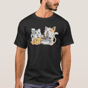 Kawaii Neko Ramen Anime Cat Noodles T Shirt