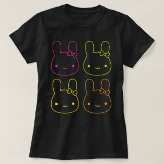 Kawaii Neon Bunny Bows T Shirt
