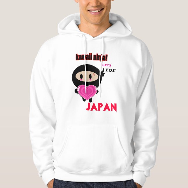 Kawaii Ninja att bry sig för Japan Tröja Med Luva (Framsida)