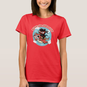 Kawaii Ninja Cat   Ride Dragon T Shirt
