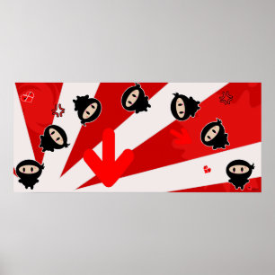 Kawaii Ninja Flipz-utskrift Poster