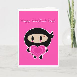 Kawaii Ninja valentin kort för dag