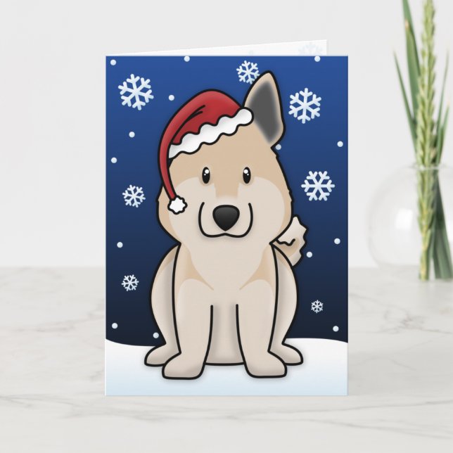 Kawaii norsk Buhund julkort Helgkort (Framsida)
