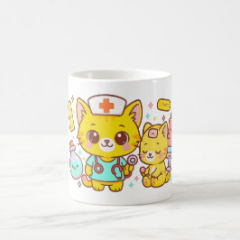 Kawaii Nurse Cat Duo Kaffemugg