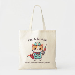 Kawaii Nursing-påsen med Superhjältesjuksköterska Tygkasse