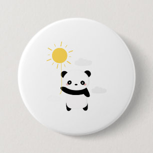Kawaii och söt panda solsken knapp