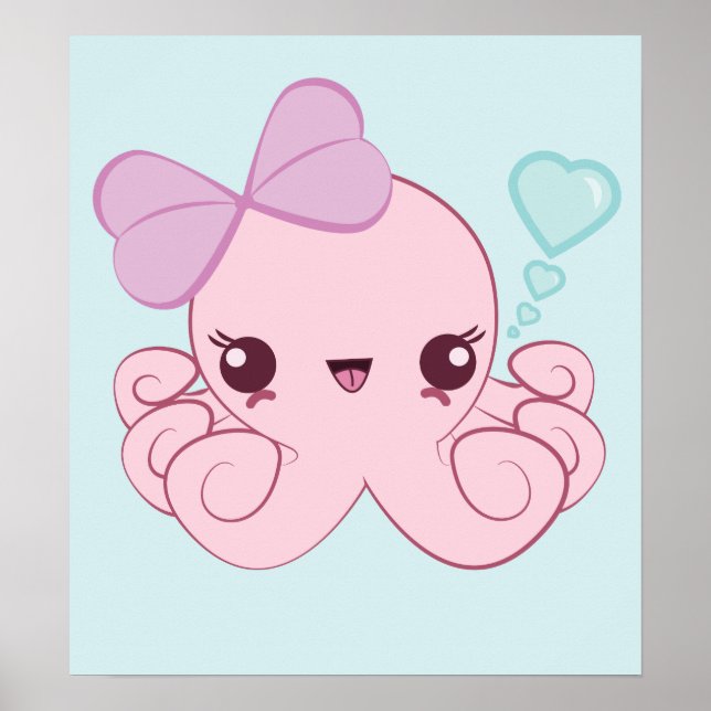 Kawaii Octopus Poster (Framsidan)