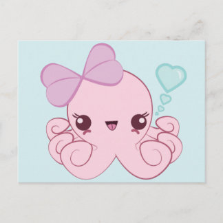 Kawaii Octopus vykort