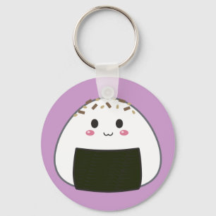 Kawaii ’Onigiri’ Ris Boll med Toppings Nyckelring