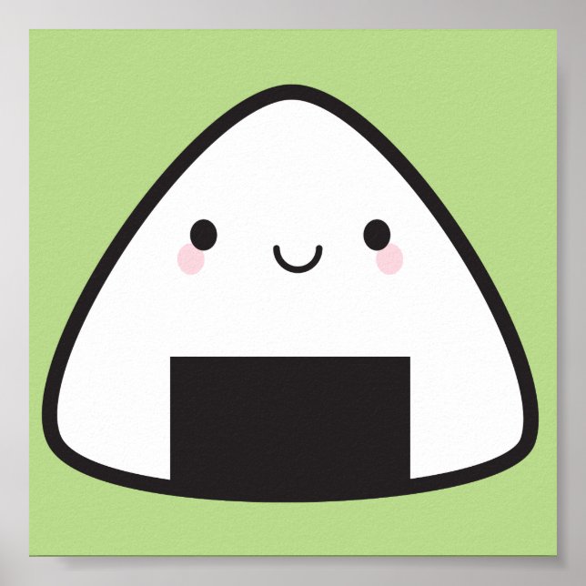 Kawaii Onigiri Ris Boll Poster (Framsidan)