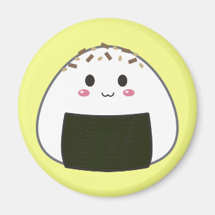 Kawaii "Onigiri" risboll med toppningar Magnet