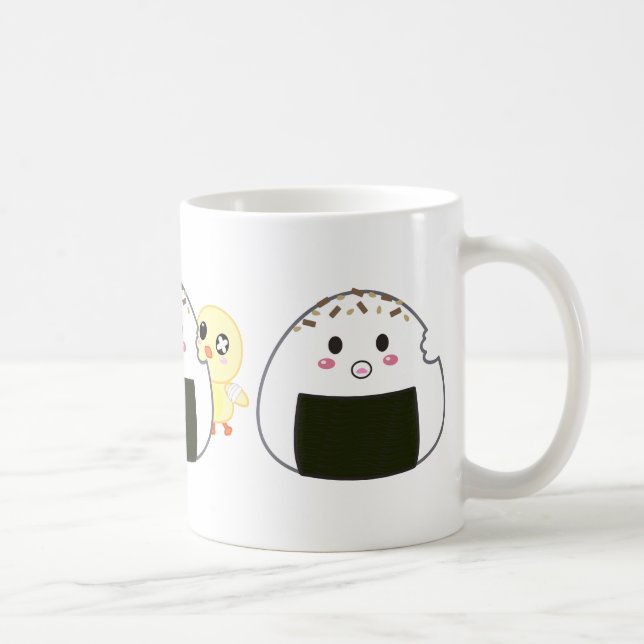 Kawaii "Onigiri" risbollar Kaffemugg (Höger)