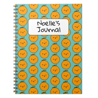 Kawaii Orange Anpassade Personlig Journal Anteckningsbok