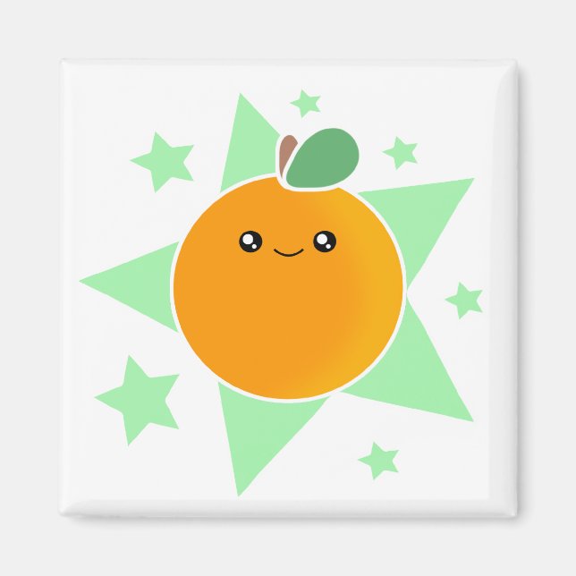 Kawaii Orange Fruit Magnet (Framsidan)