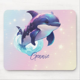 Kawaii Orca Killer Whale Personlig Blue & Rosa Musmatta