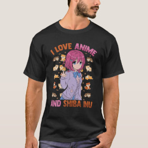 Kawaii Otaku - I Kärlek Anime och Shiba Inu - Cute T Shirt
