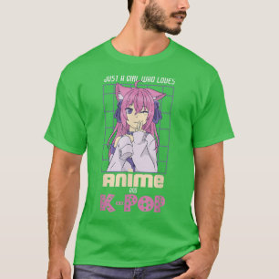 Kawaii Otaku Japan Neko Bara en flicka som Kärlek T Shirt
