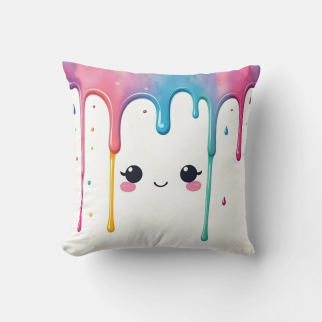 Kawaii Paint Drip Kudde (Framsida)