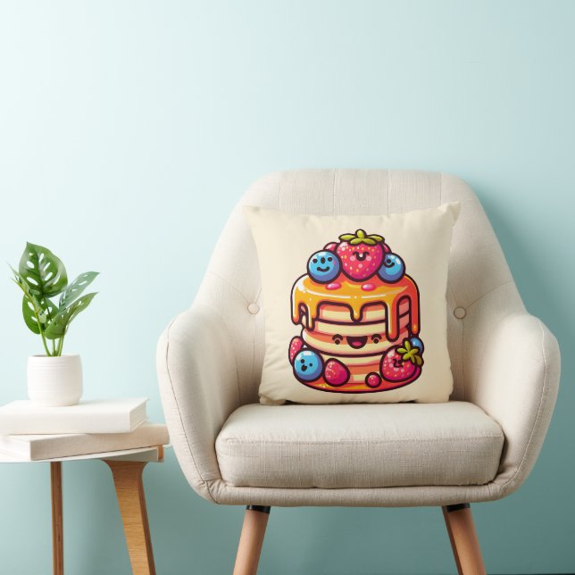 Kawaii Pancake Breakfast Cute Food Design Kudde (Stol)