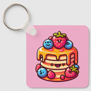 Kawaii Pancake Breakfast Cute Food Design Nyckelring