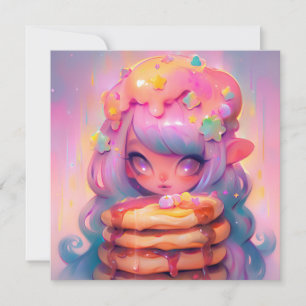 Kawaii Pancake Fairy Födelsedagsfest Inbjudningar