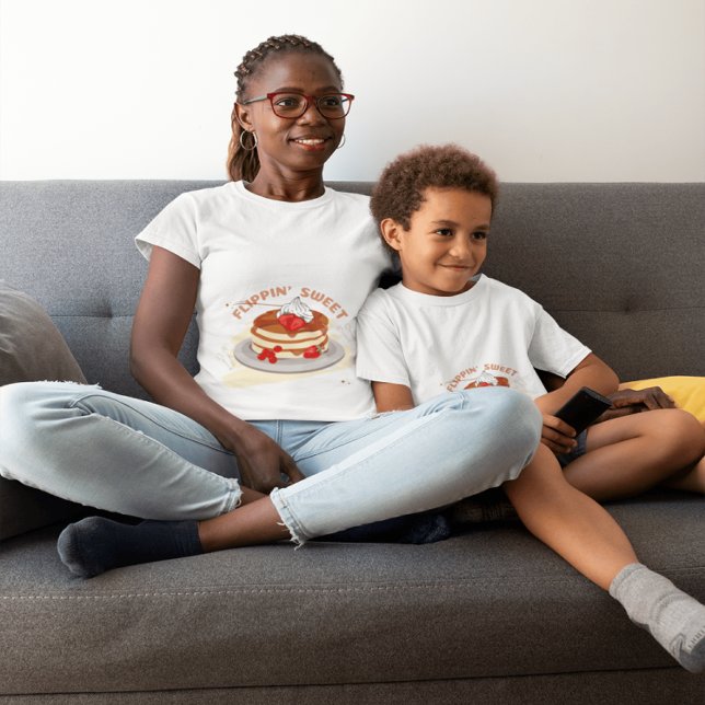 Kawaii Pancake Stack T-Shirt - Funny Brunch Tee (Matching moments made special. Show off your family love in cozy style)