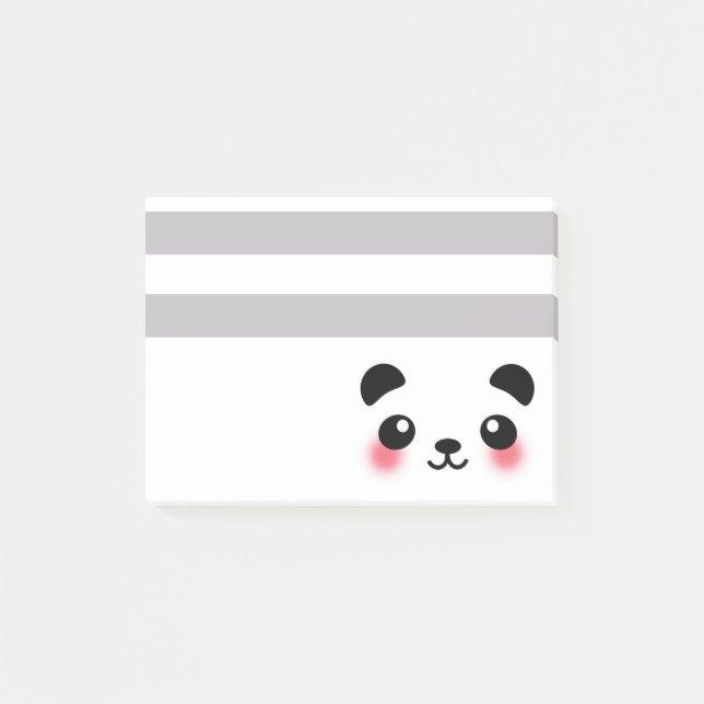 Kawaii Panda Ansikte Post-it Block (Framsida)
