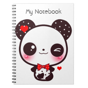 Kawaii panda anteckningsbok