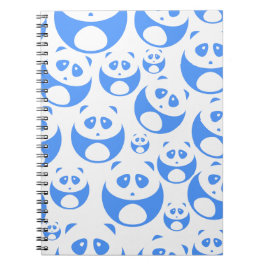 Kawaii Panda Baby blue och WhitePattern Anteckningsbok