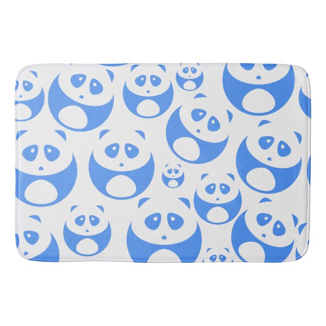 Kawaii Panda Baby blue och WhitePattern Badrumsmatta (Framsidan)