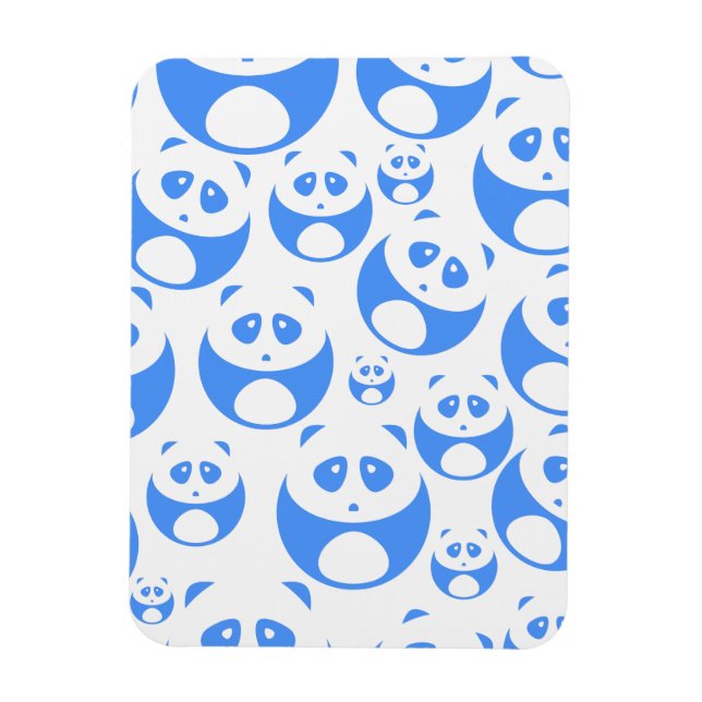 Kawaii Panda Baby blue och WhitePattern Magnet (Vertikal)