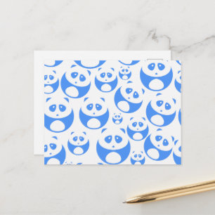 Kawaii Panda Baby blue och WhitePattern Vykort