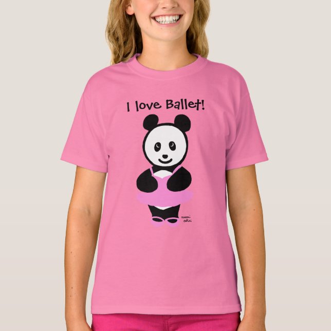 Kawaii Panda Ballet Dancer T-shirt (Framsida)