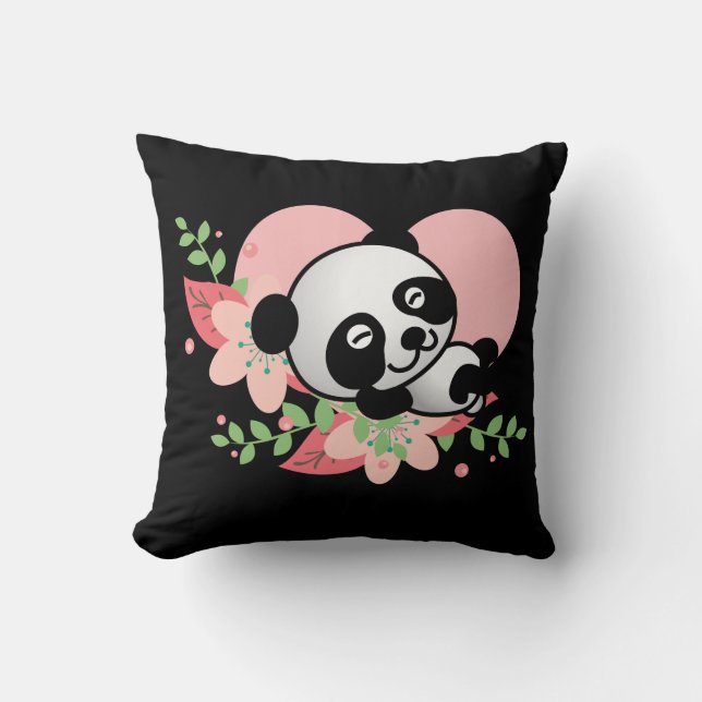 Kawaii Panda Bear Funny Cute Named Gifts Kudde (Framsida)