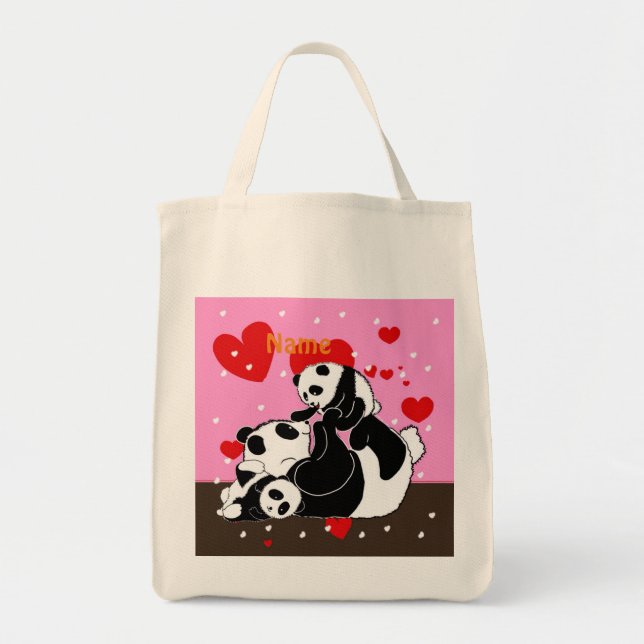 Kawaii Panda Bear Funny Cute Named Gifts Tygkasse (Framsidan)