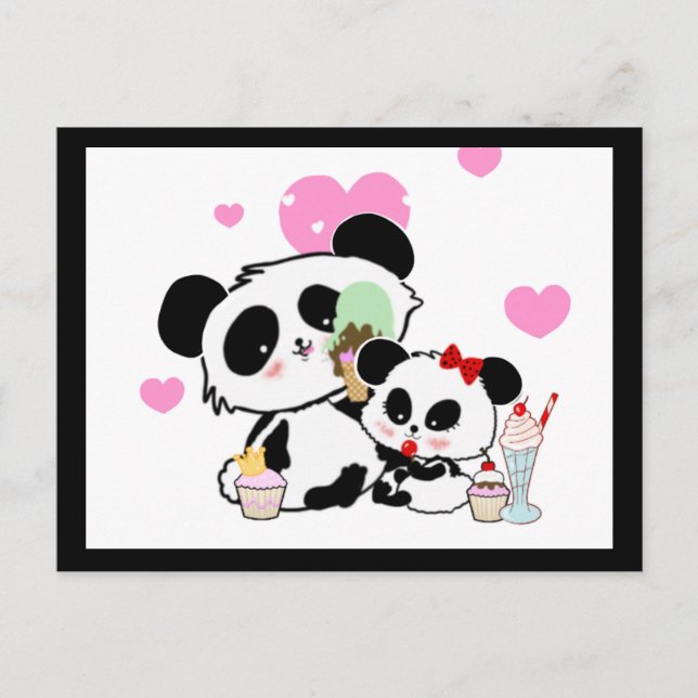 Kawaii Panda Bear Funny Cute Named Gifts Vykort (Framsida)