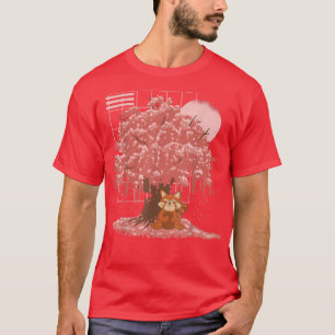 Kawaii Panda Bear Japansk Cherry Blommar Träd Sak T Shirt