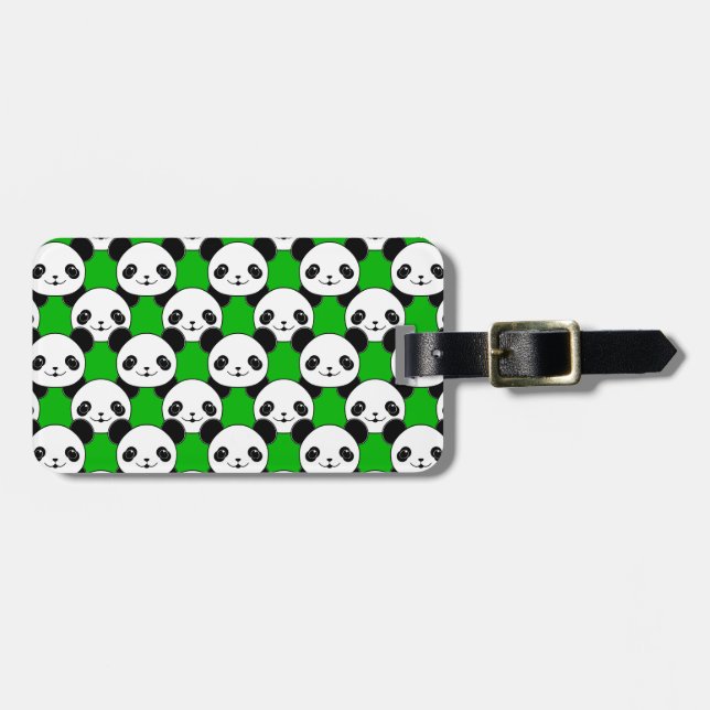 Kawaii Panda Bear Mönster Bagagebricka (Horisontell Framsida)