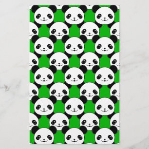 Kawaii Panda Bear Mönster Brevpapper