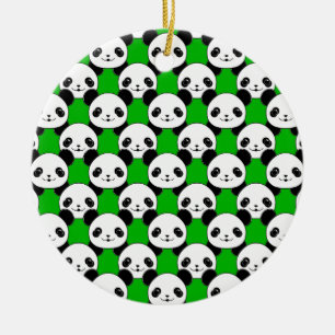 Kawaii Panda Bear Mönster Julgransprydnad Keramik