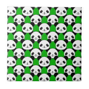 Kawaii Panda Bear Mönster Kakelplatta
