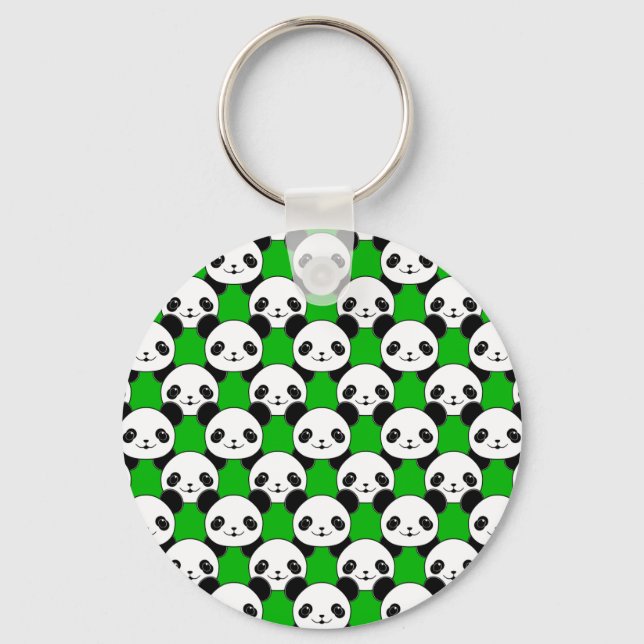 Kawaii Panda Bear Mönster Nyckelring (Framsida)